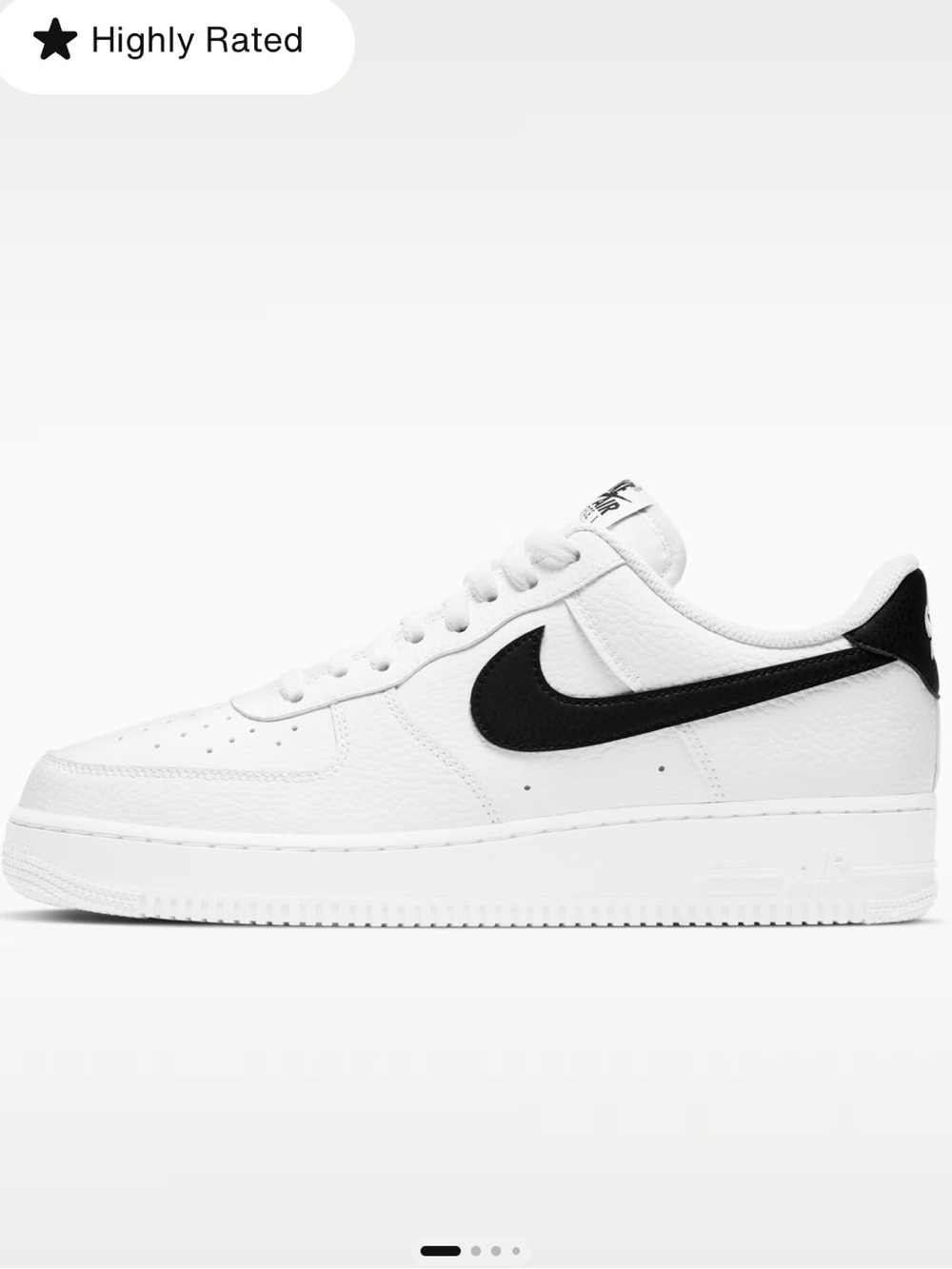 Nike White Air Force One Black Swoosh
